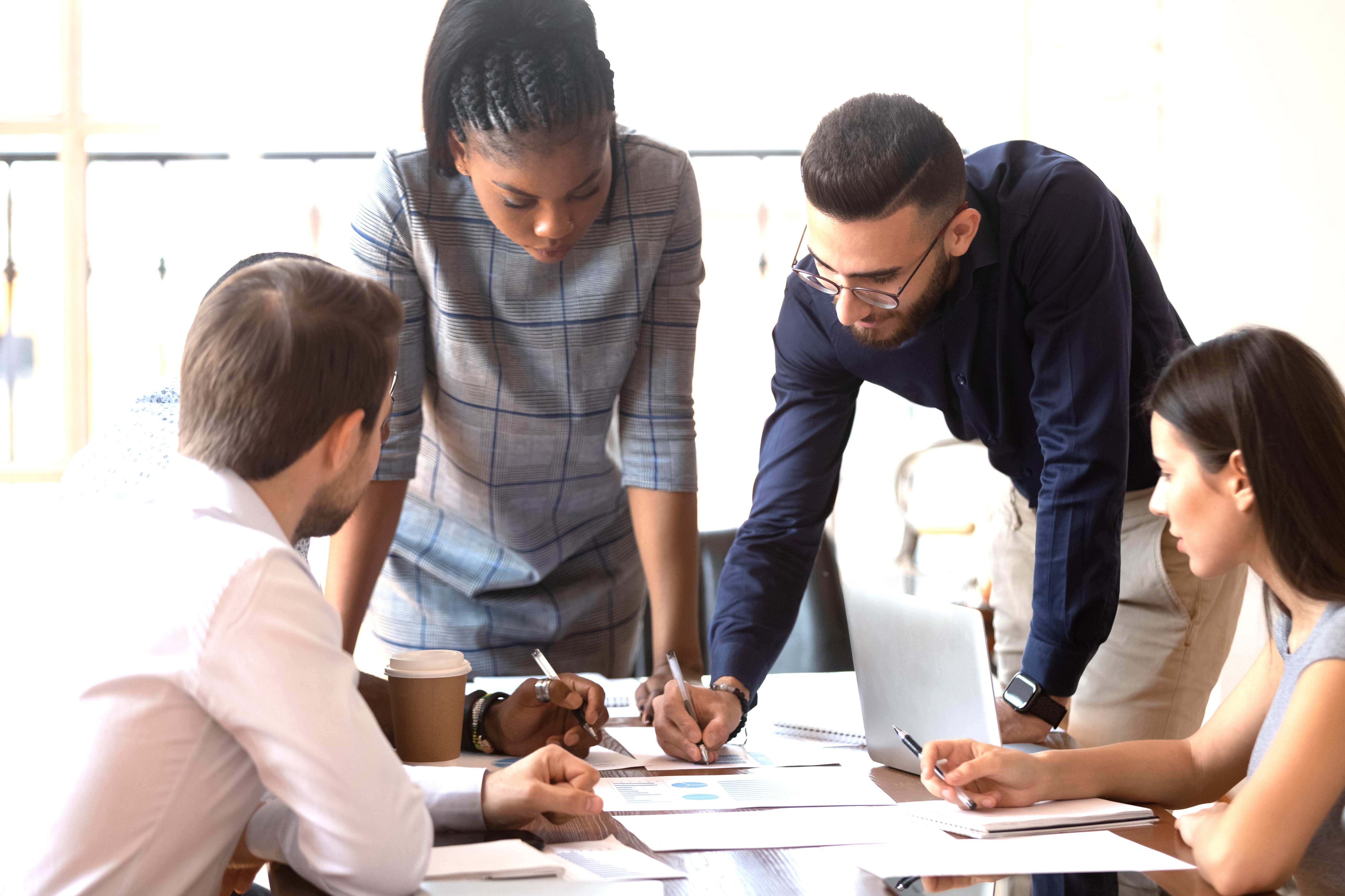 Business team working together