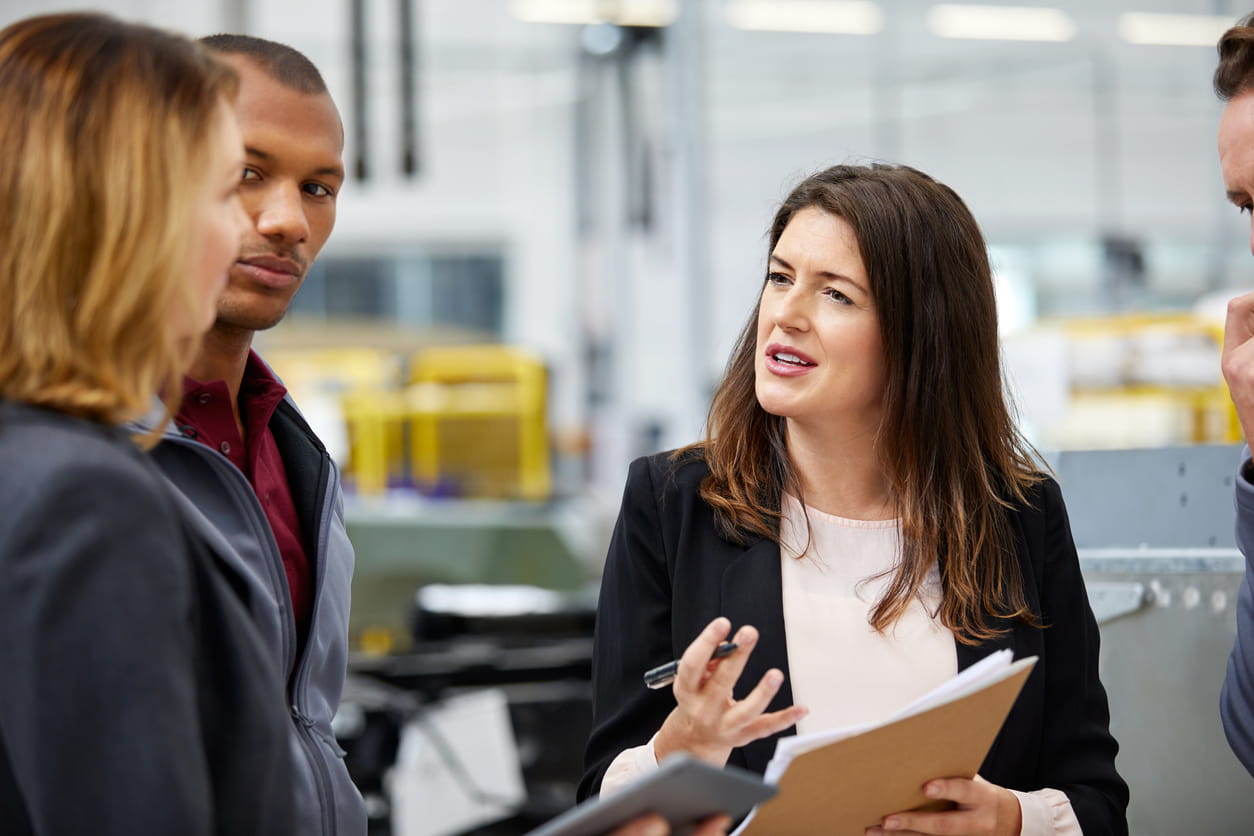 Team discussing together
