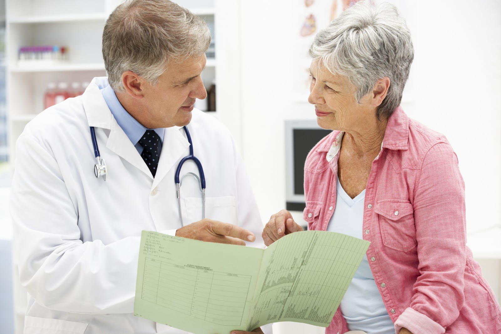 Doctor sitting with a patient