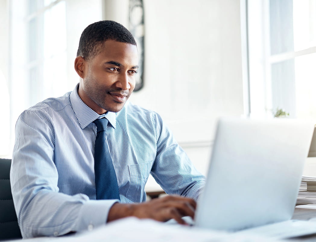professional man using laptop